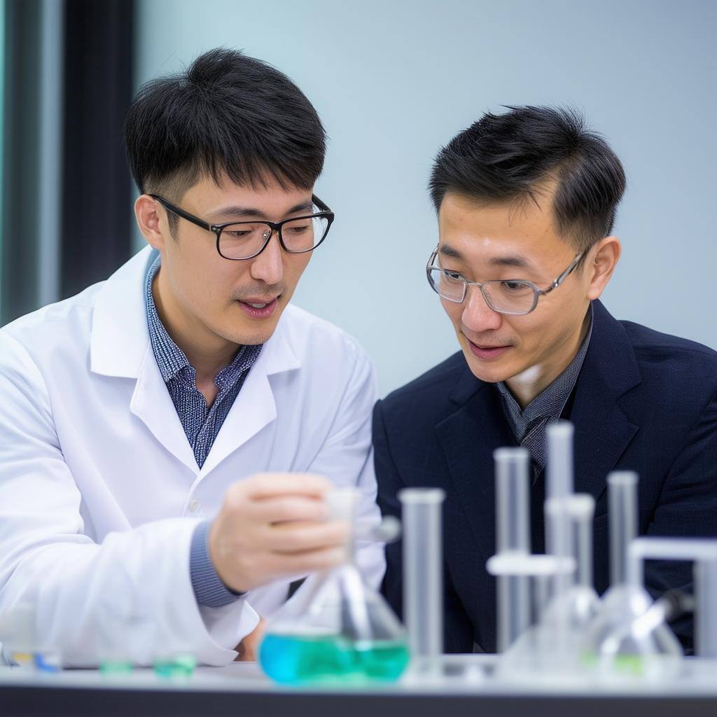 Two Chinese consultants discussing how to solve a polyurethane elastomer problem